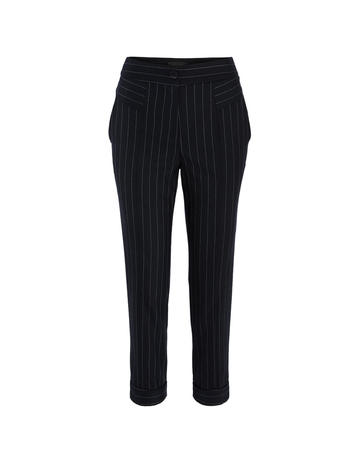MARYLING Stripe Crop Leg Suit Trousers