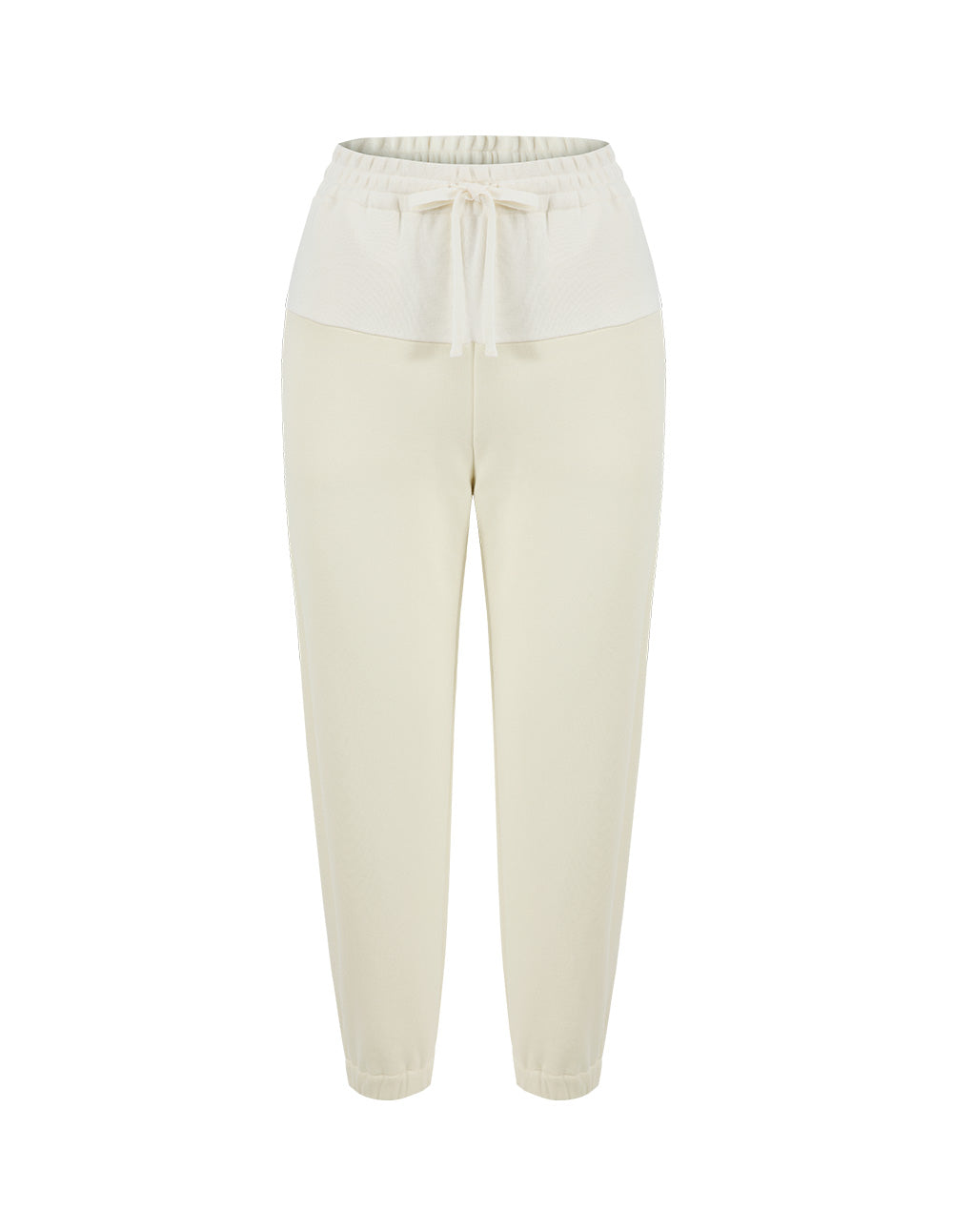 MARYLING off-white simple and elegant wool with stitching sweatpants
