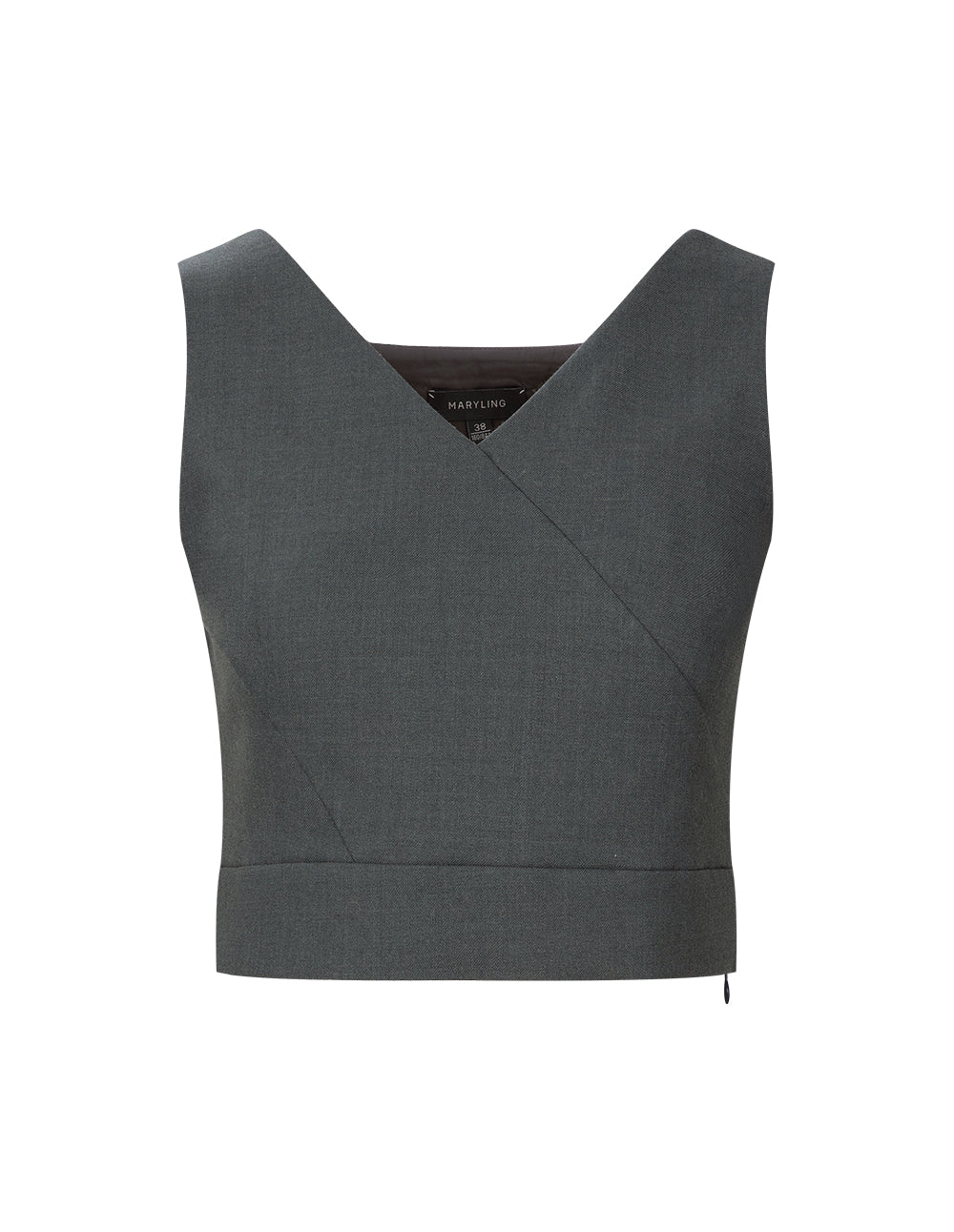 MARYLING Grey Cyan Cross Split Tank Top