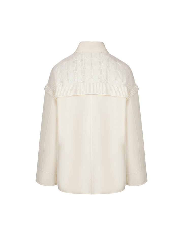 MARYLING Off-White Woollen Stitch Double-Faced Woollen Jacket