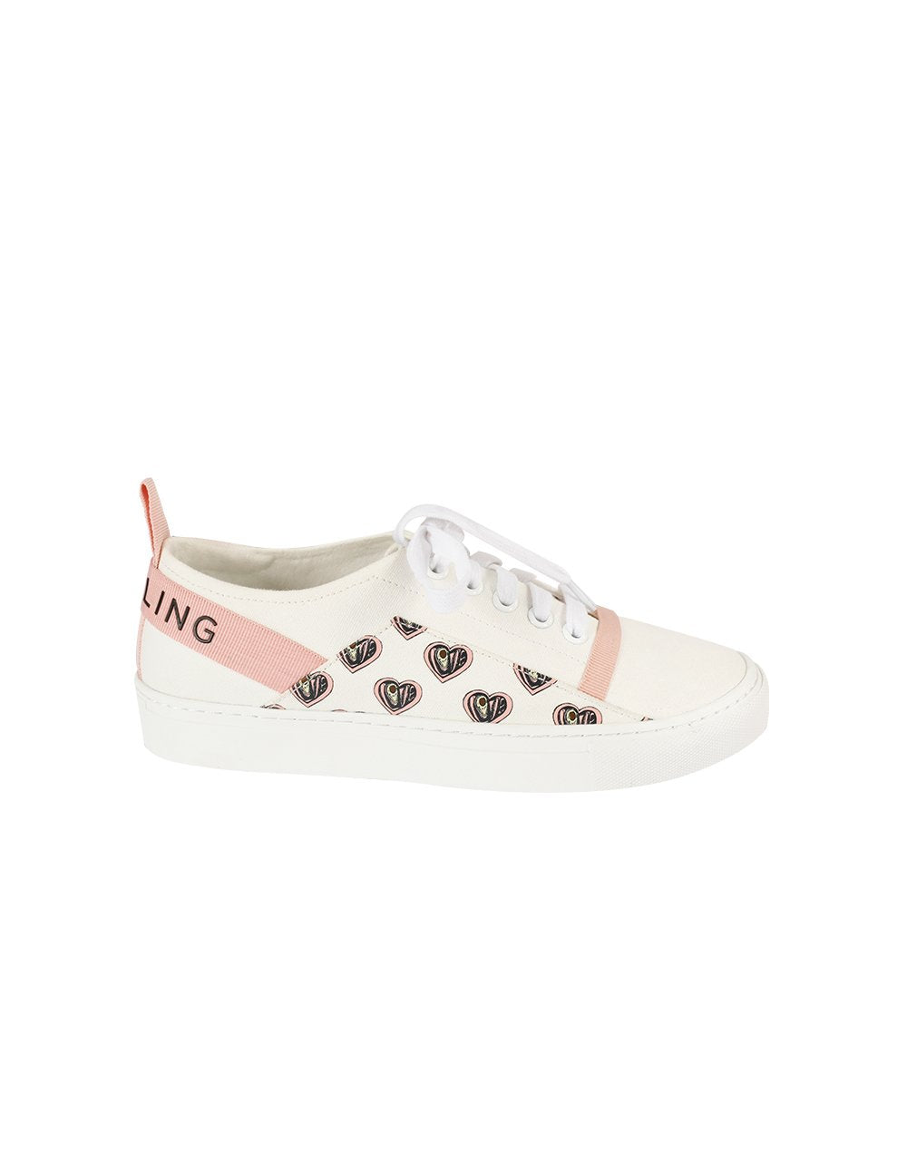 MARYLING Heart Avocado Printed Lace Up Canvas Sneakers