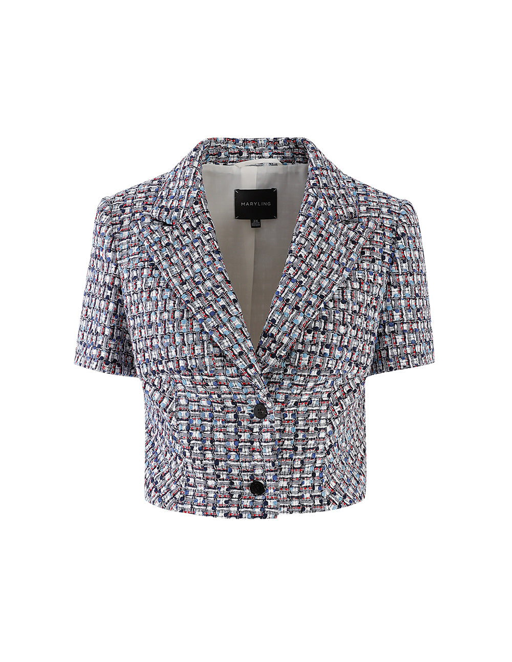 MARYLING Blue white short-sleeved blazer