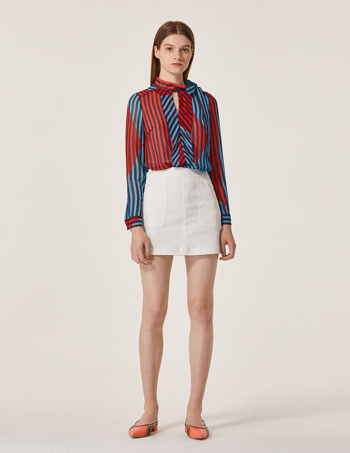 MARYLING Cotton Blend Slim Fit Mini Skirt