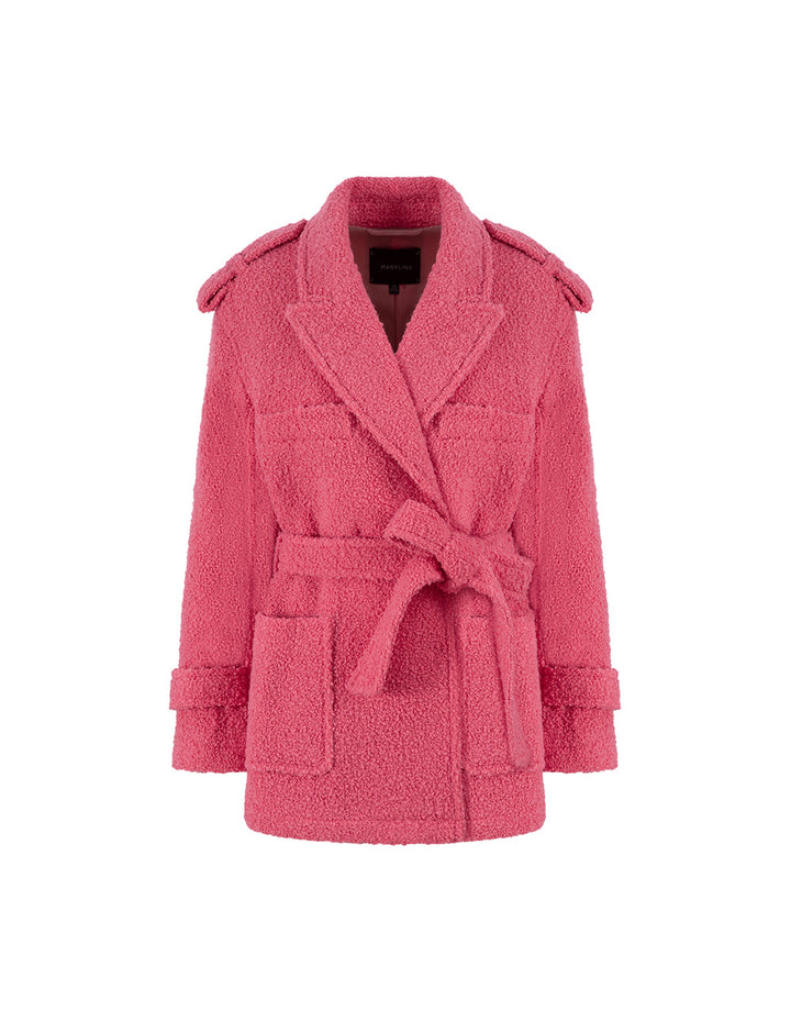 MARYLING sweet peach pink belted jacket