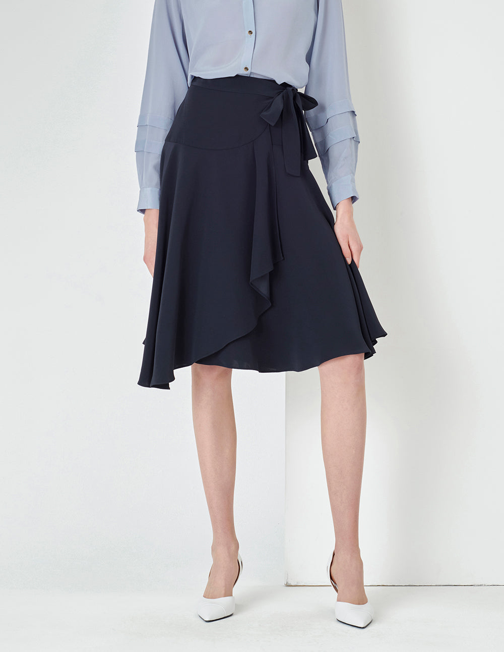 MARYLING Spring Midnight Blue Bow knot Mini Skirt