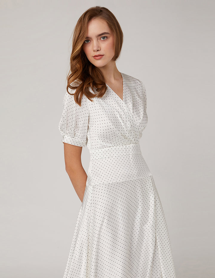 MARYLING V neck polka circle dress