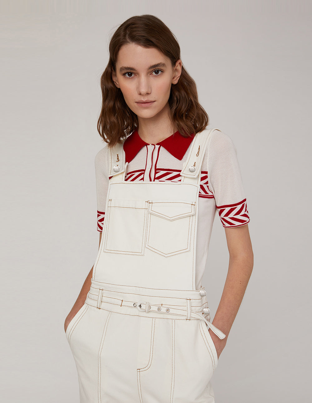 MARYLING CONTRAST STITCH JUMPSUIT