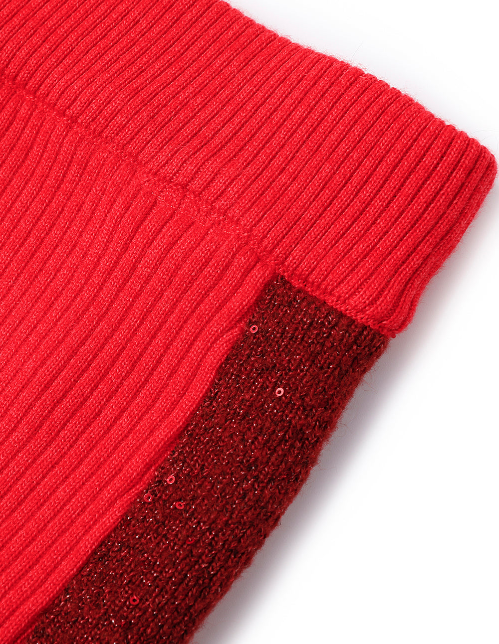 MARYLING Red Slit Knitted Skirt