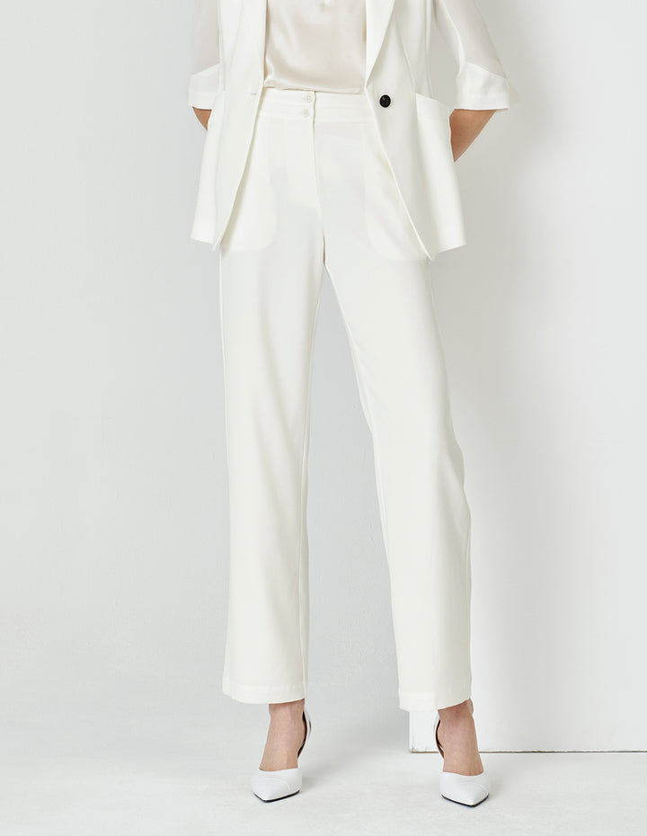 MARYLING High-End Ivory White Straight Suit Pants