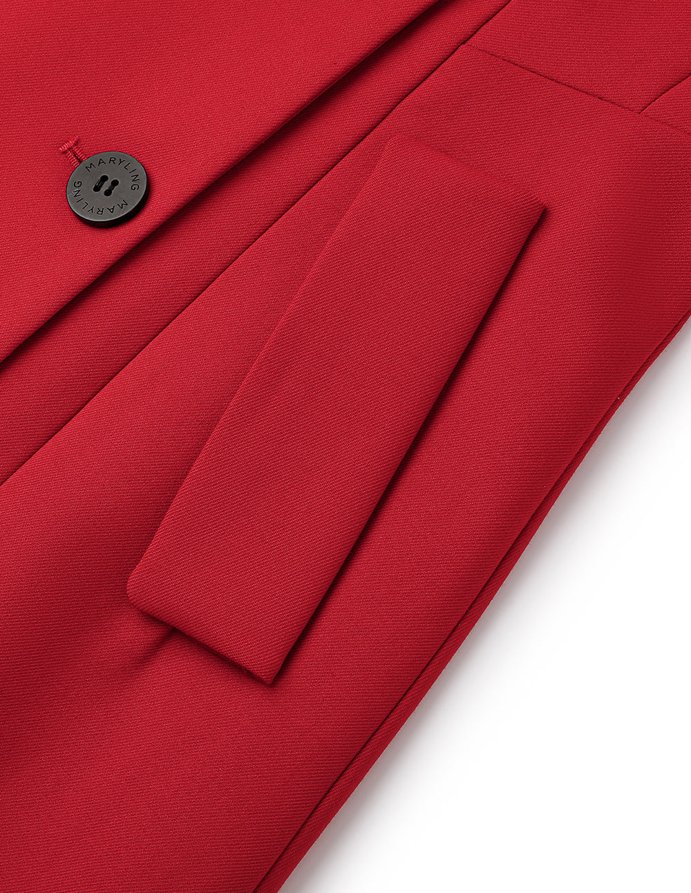 Maryling Red Spike Collar Double Breasted Coat