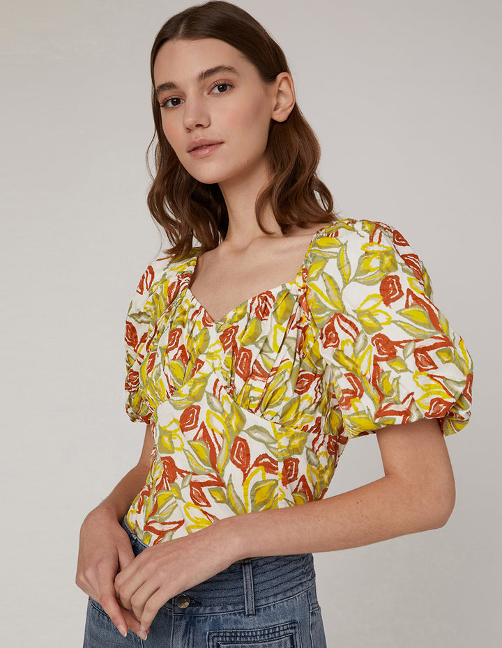 MARYLING Palace style puff sleeves pullover