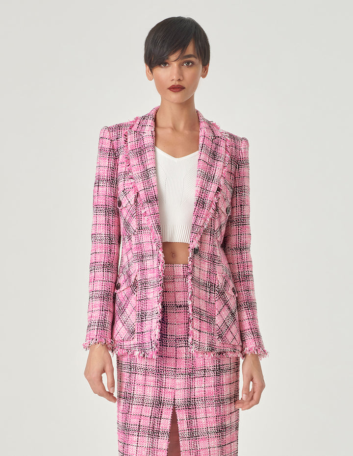 MARYLING Checked Tweed Blazer