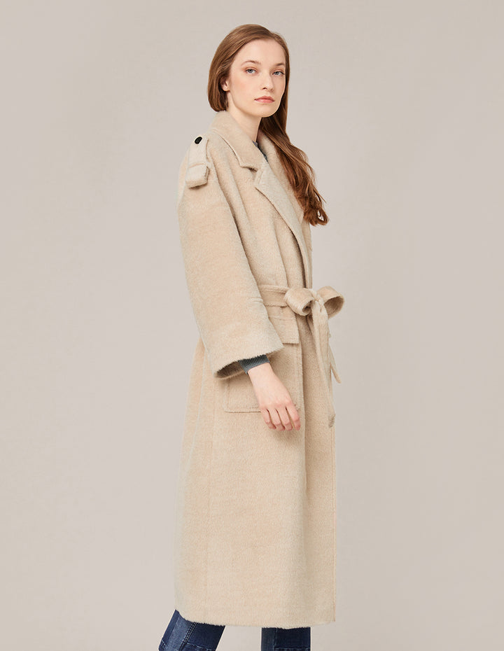 MARYLING NOTCH LAPEL BELTED OVERSIZE COAT