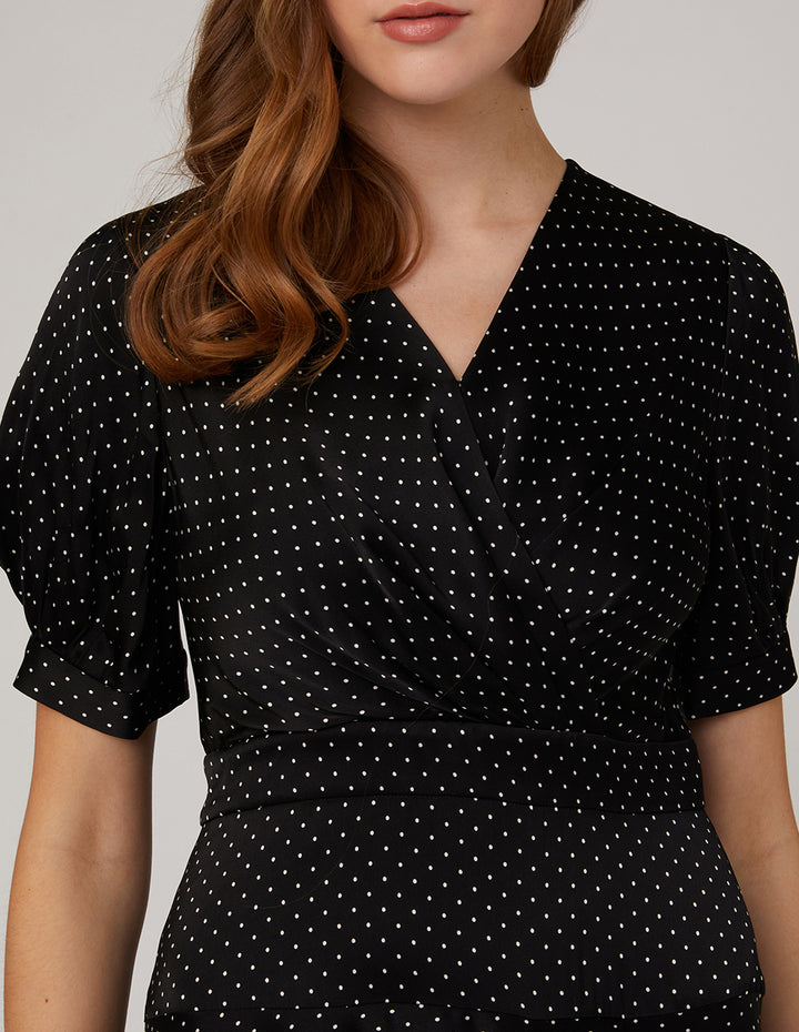 MARYLING V neck polka circle dress