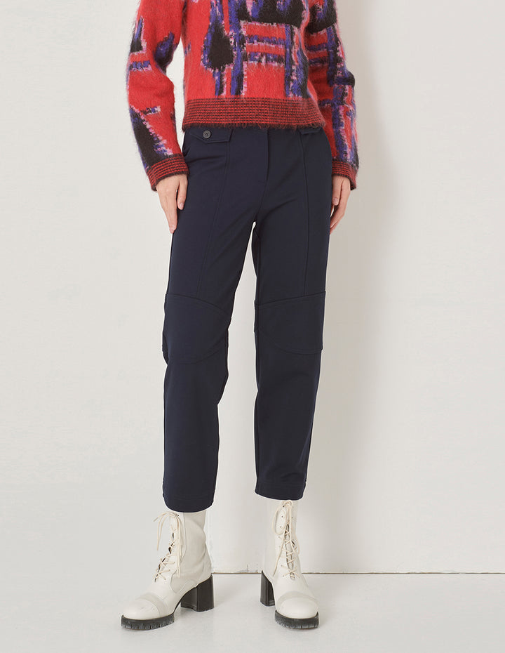 MARYLING Dark Blue Straight Leg Cropped Pants