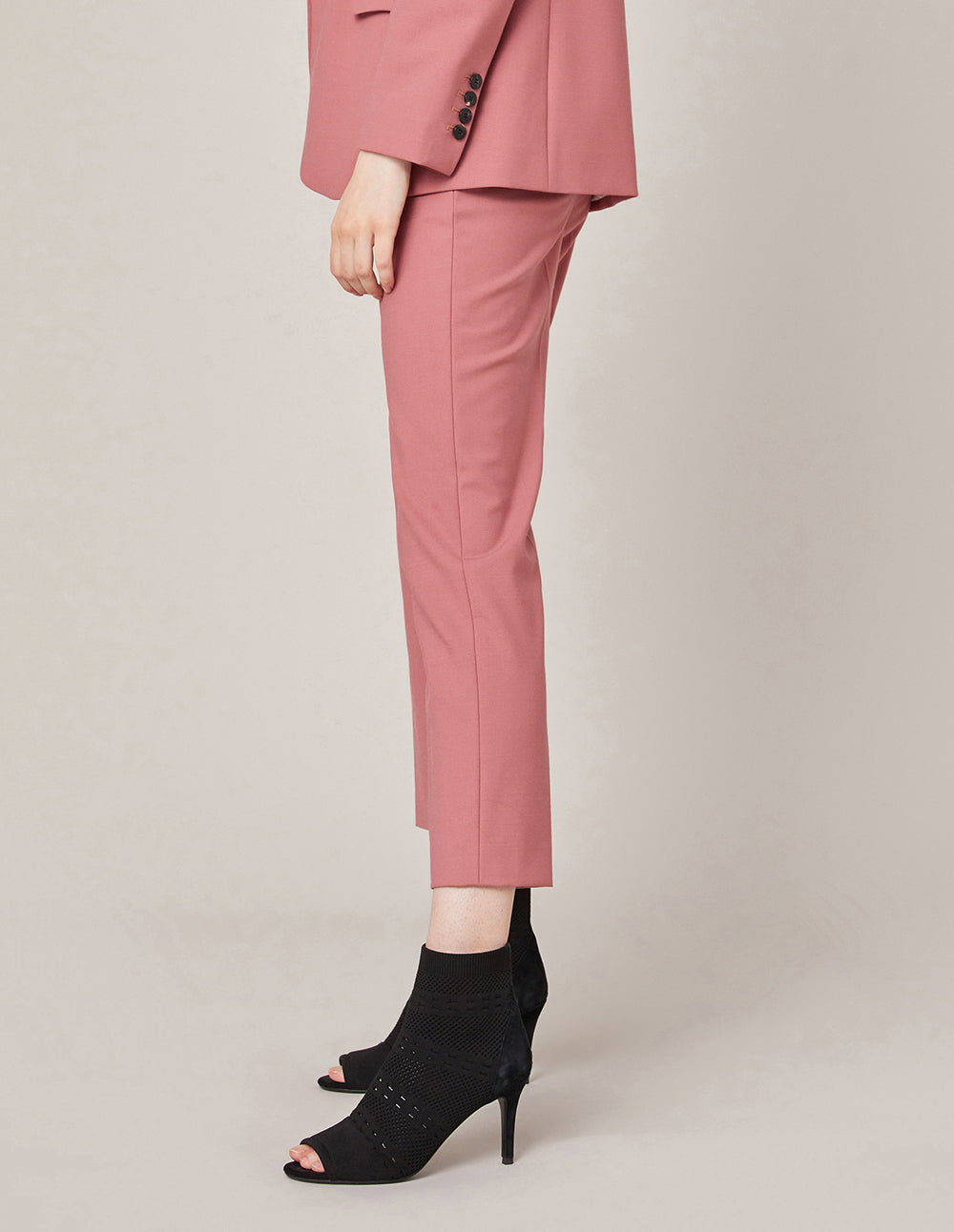 MARYLING CROP LEG MID-RISE SUIT TROUSERS
