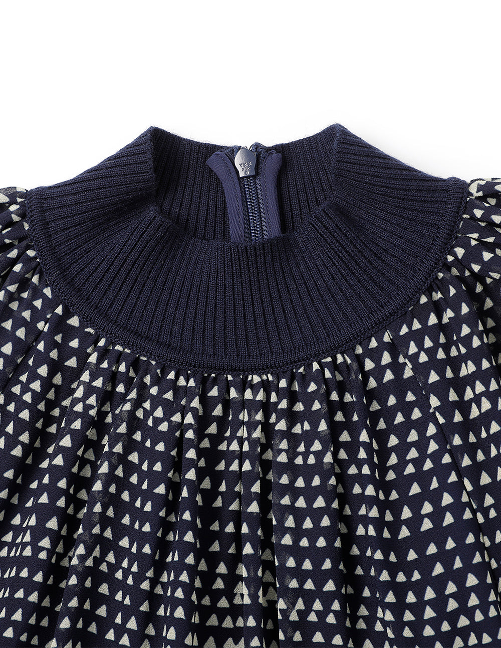 MARYLING Turtleneck Knit Woven Dress