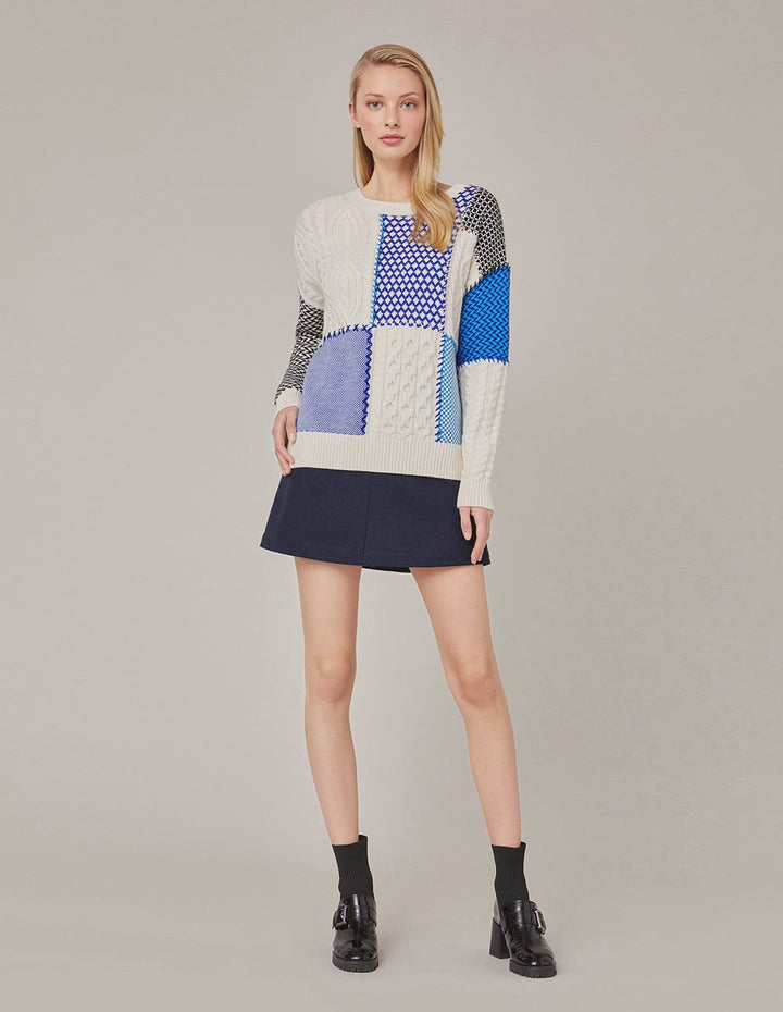 MARYLING STRETCH KNITTED A-LINE MINI SKIRT