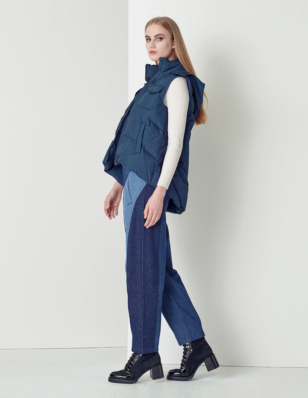 MARYLING Black and pink plaid houndstooth ankle suit pants