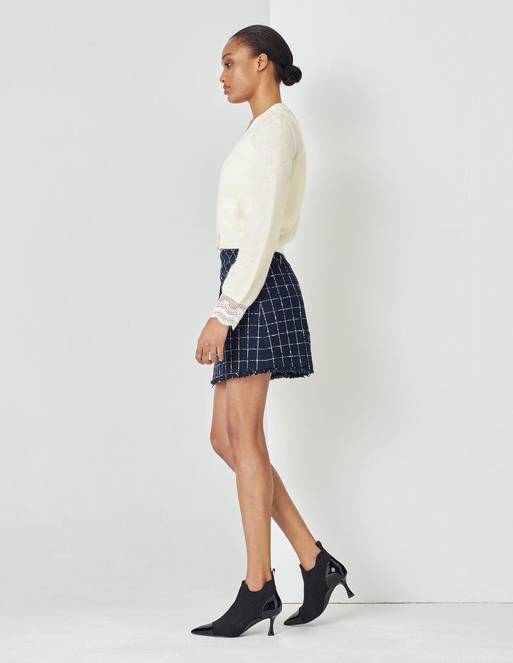 MARYLING Beige V-Neck Knitted Cardigan