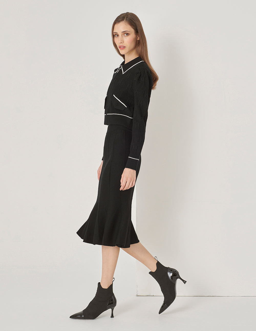 MARYLING Colour Blocking Lapel Jacket