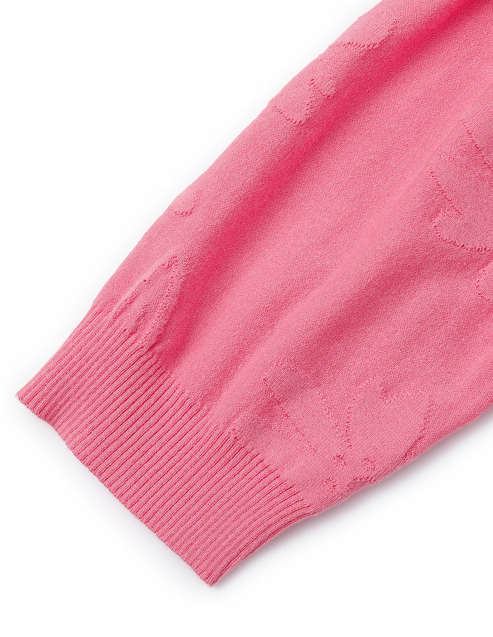 MARYLING Honey Pink Round Neck Flowers Knitted Cardigan