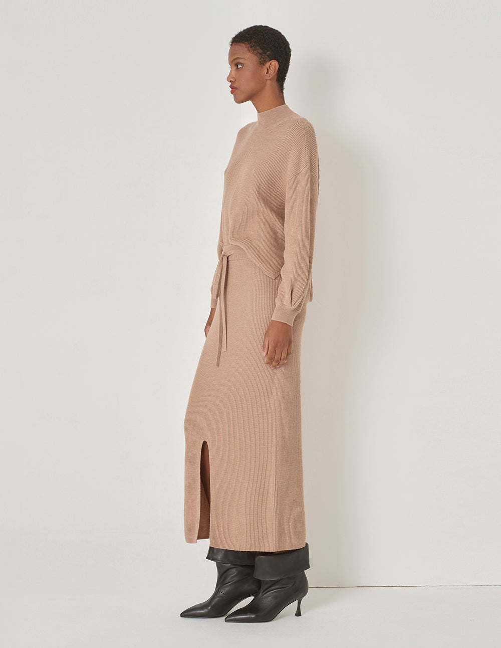 MARYLING Beige Knit Skirt