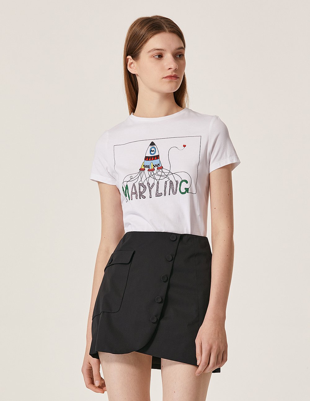 MARYLING Chic Side Pocket A-Line Mini Skirt
