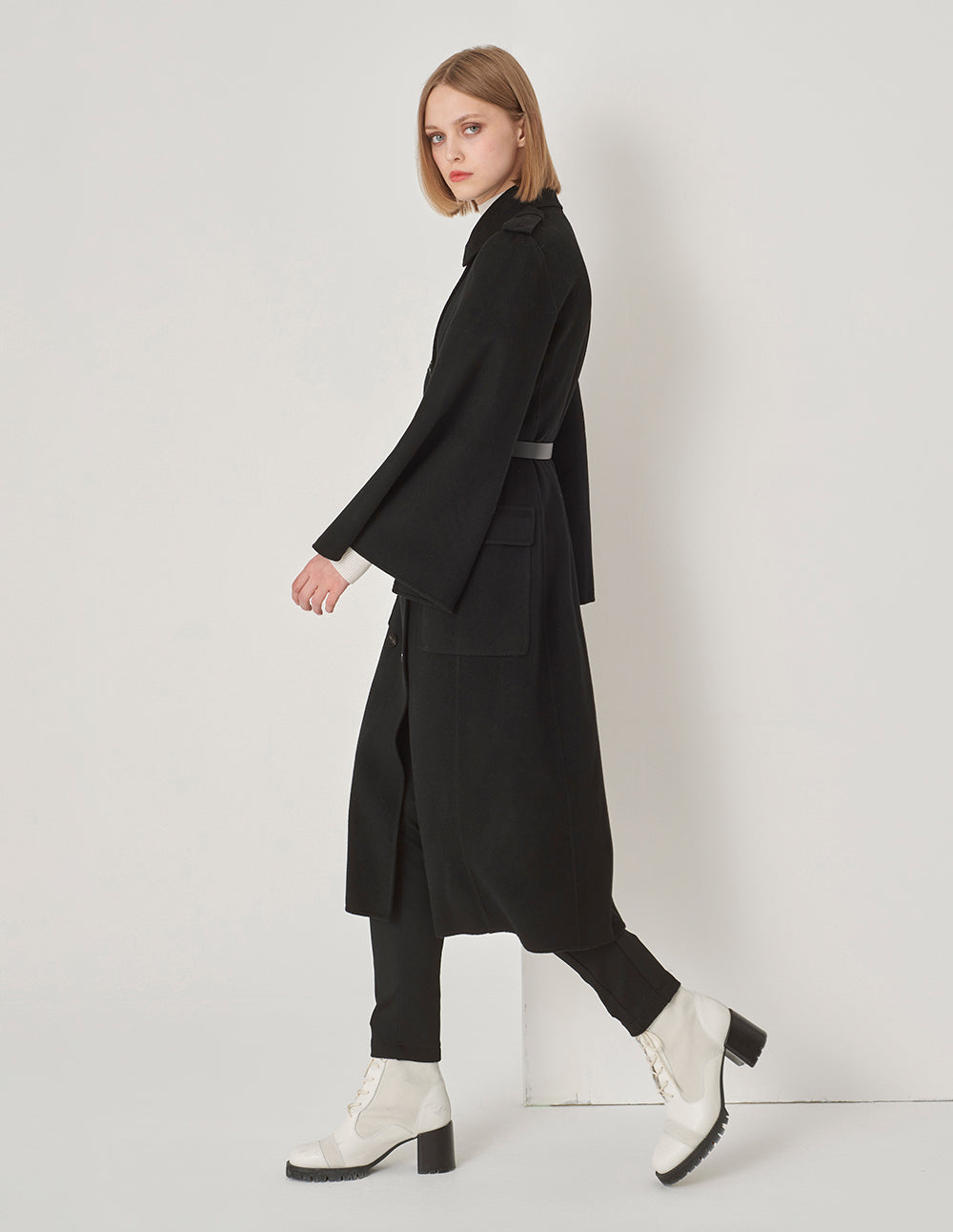 MARYLING Cape Style H-Shaped Double-Sided Woolen Coat