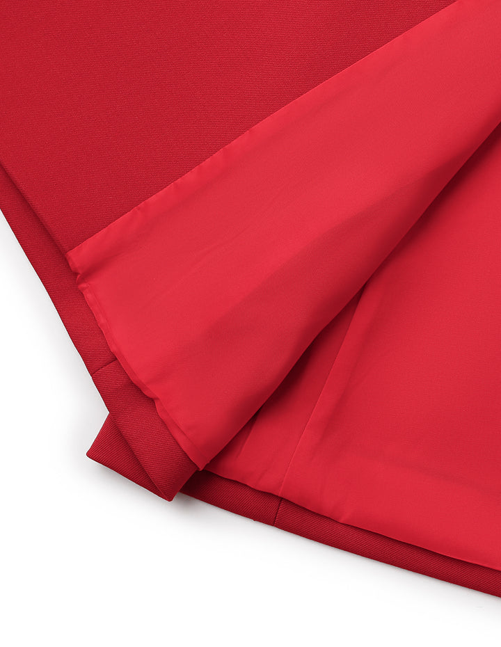 Maryling Red Spike Collar Double Breasted Coat