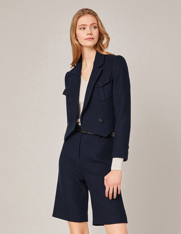 MARYLING DARK BLUE BERMUDA SHORTS