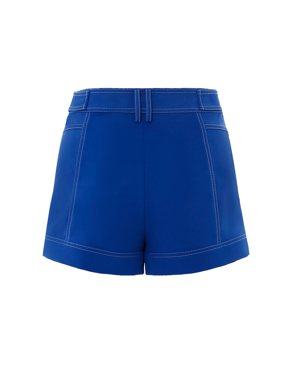 MARYLING CONTRAST STITCHING TRIACETATE SHORTS
