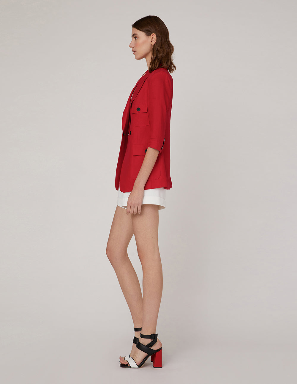 MARYLING Red Multi-Pocket Blazer