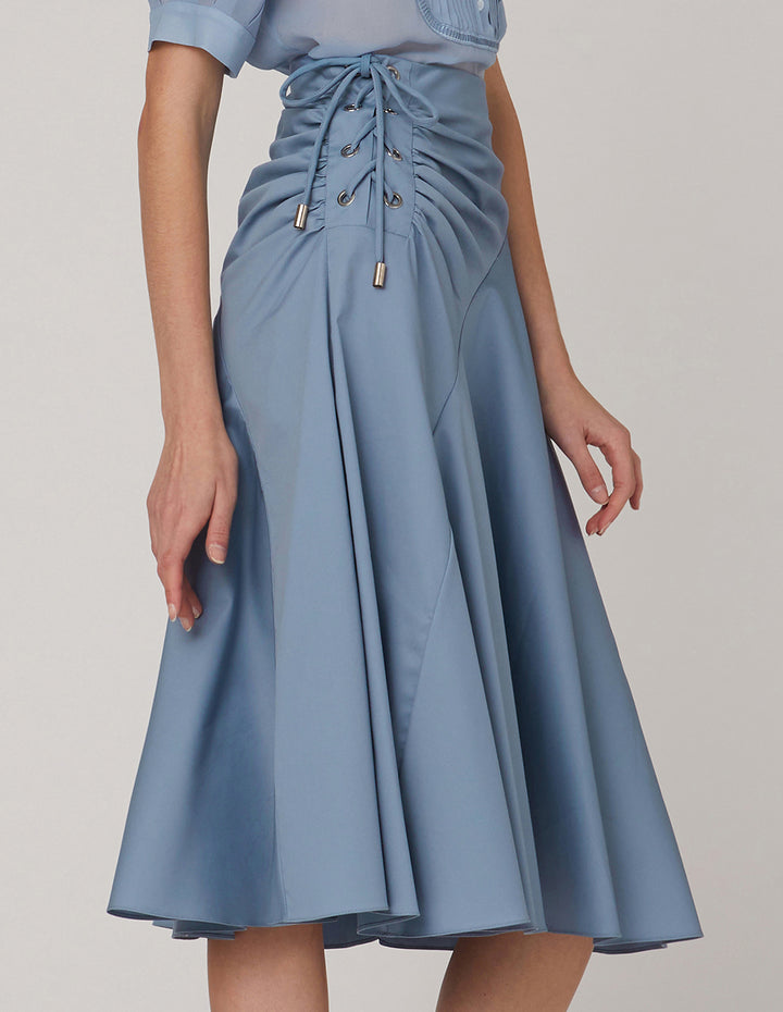 MARYLING Flared pleats umbrella hem skirt