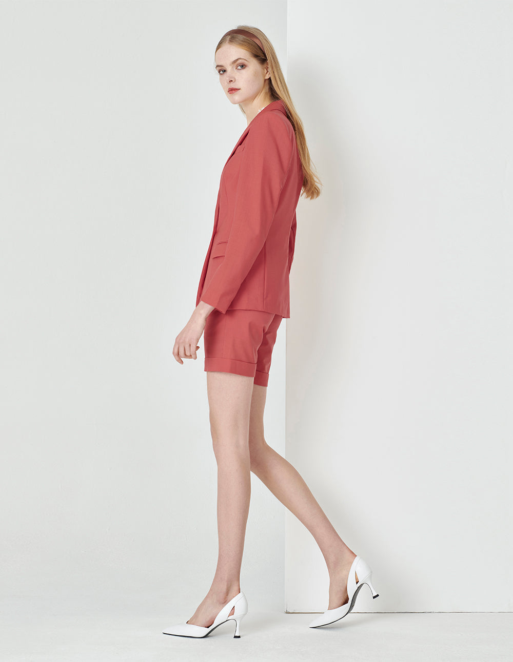 MARYLING Coral Orange Bermuda Shorts