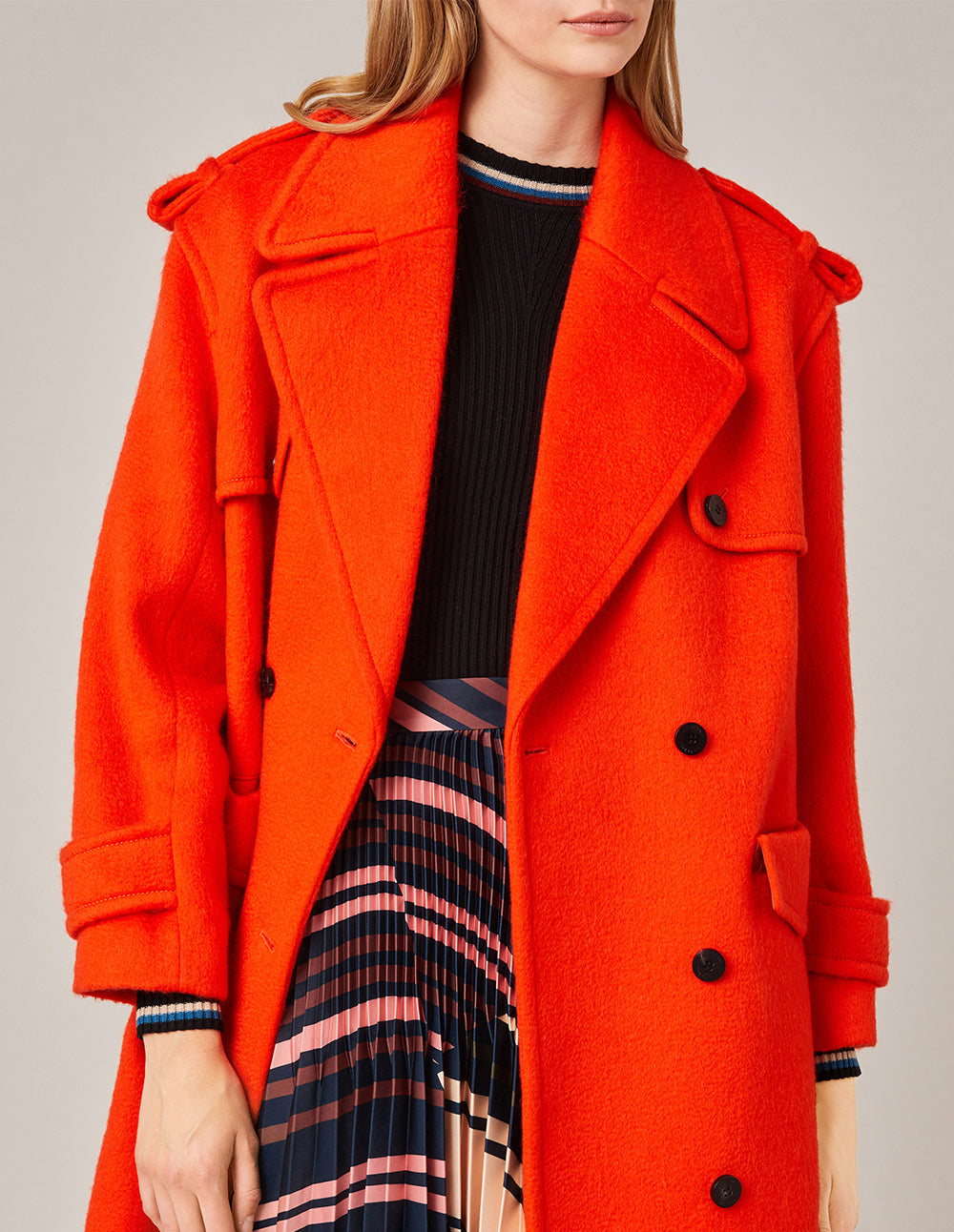 MARYLING NOTCH LAPEL DOUBLE-BREASTED COAT