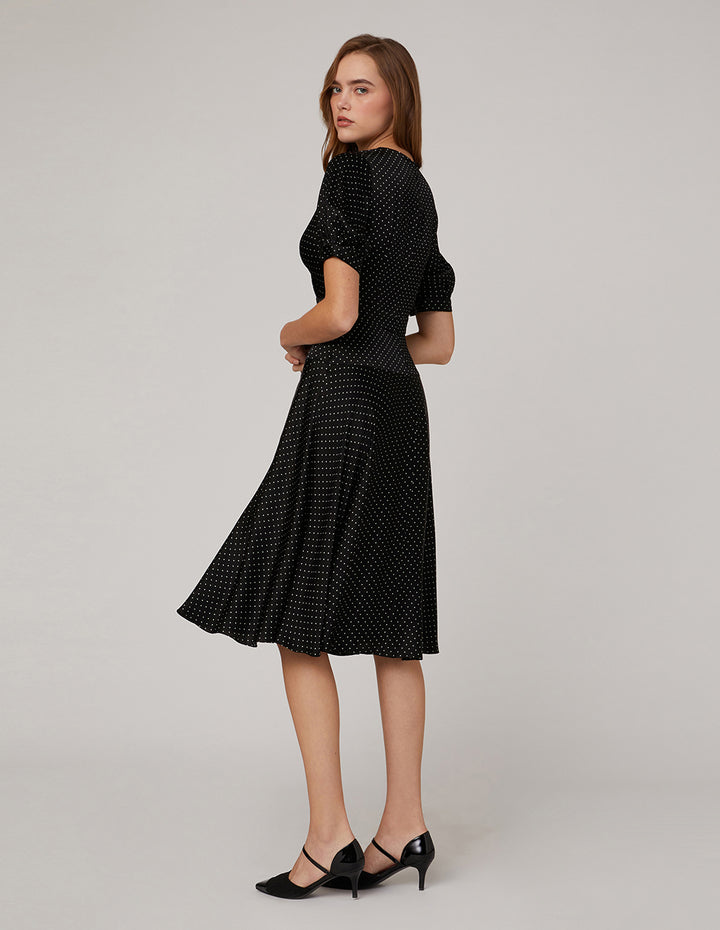 MARYLING V neck polka circle dress