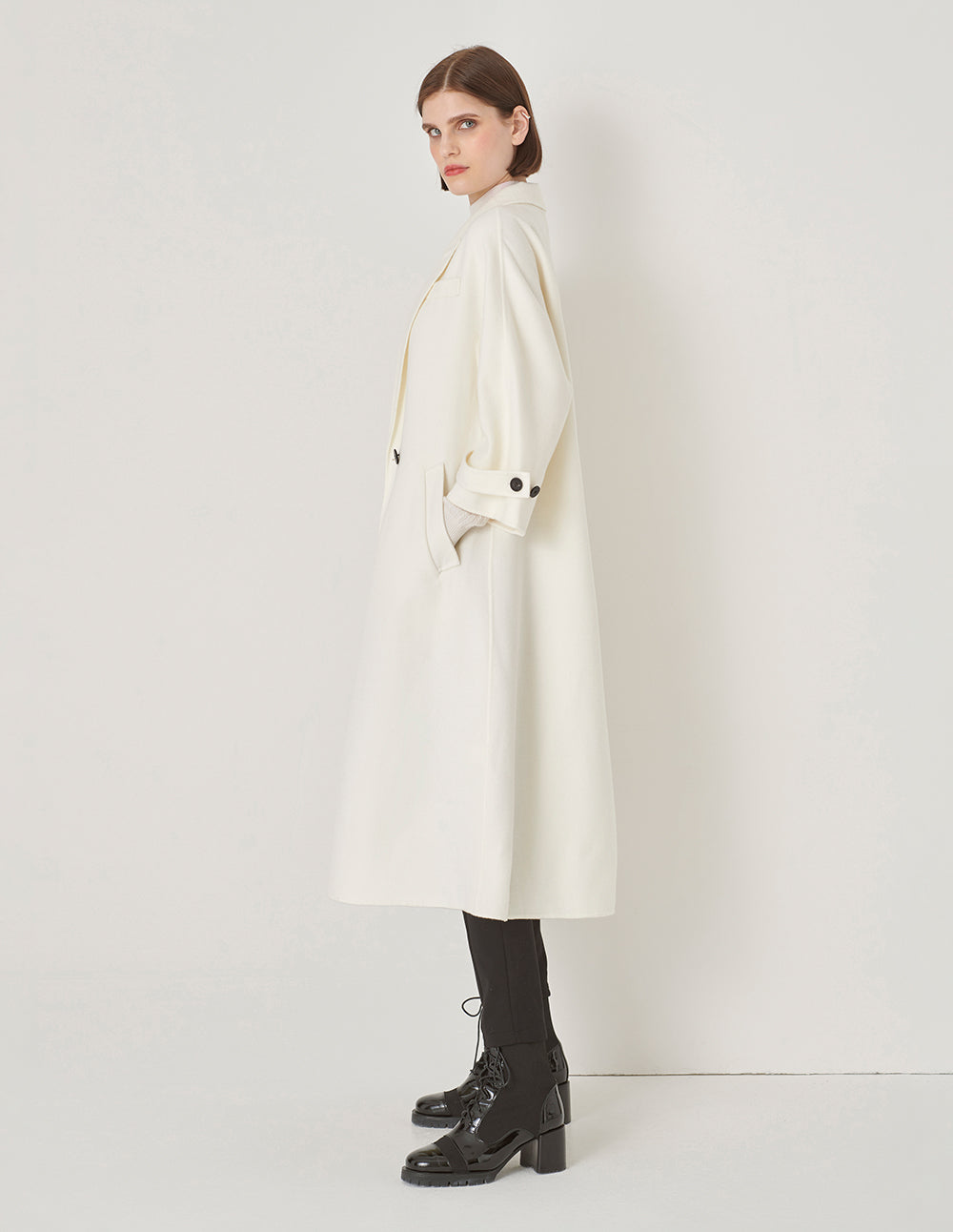 MARYLING Suit Collar Loose Fit Long Coat