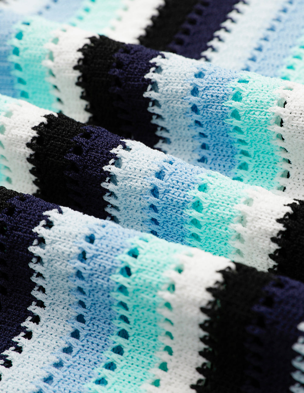 MARYLING Blue-Green Striped Knit Pullover