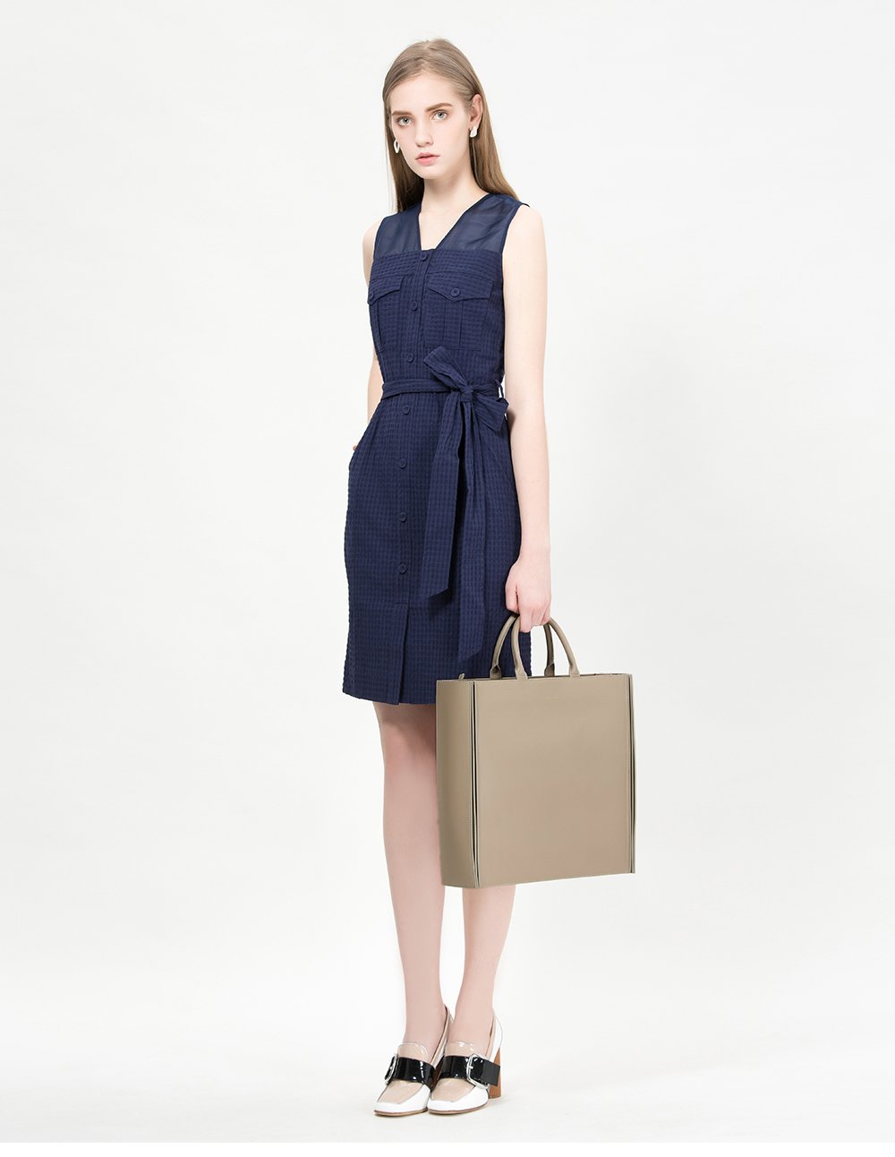 MARYLING Grained Calfskin Large Cabas Handbag