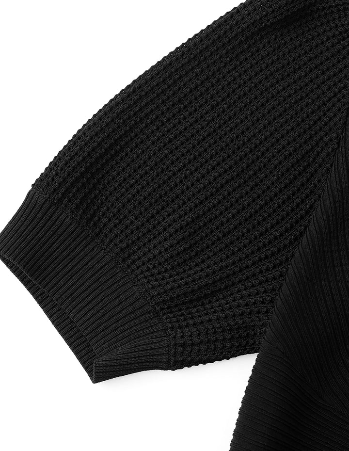 MARYLING Black Knotted Waist Knit Dress