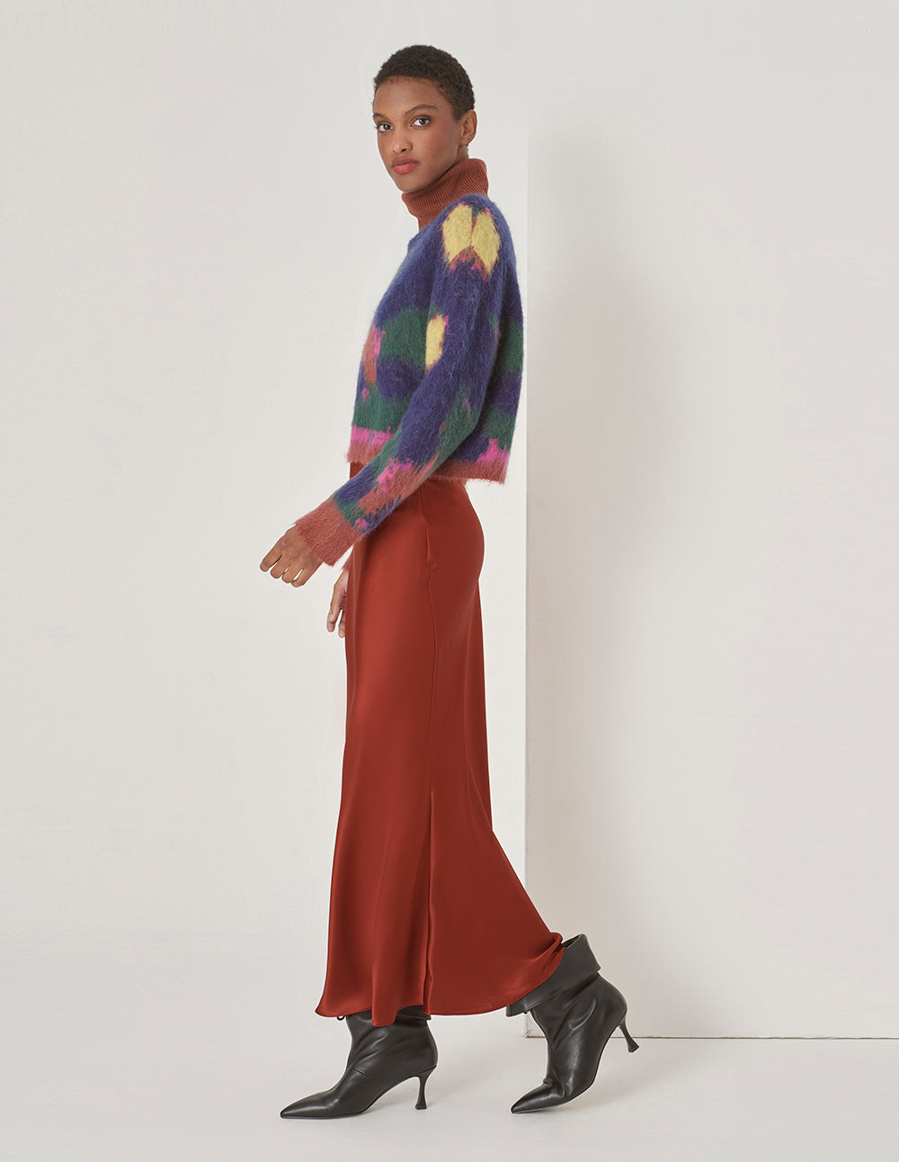 MARYLING Fishtail Satin Skirt