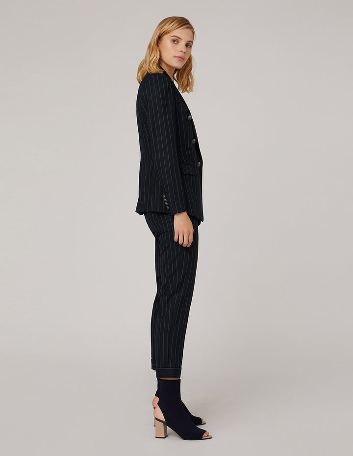 MARYLING Stripe Crop Leg Suit Trousers