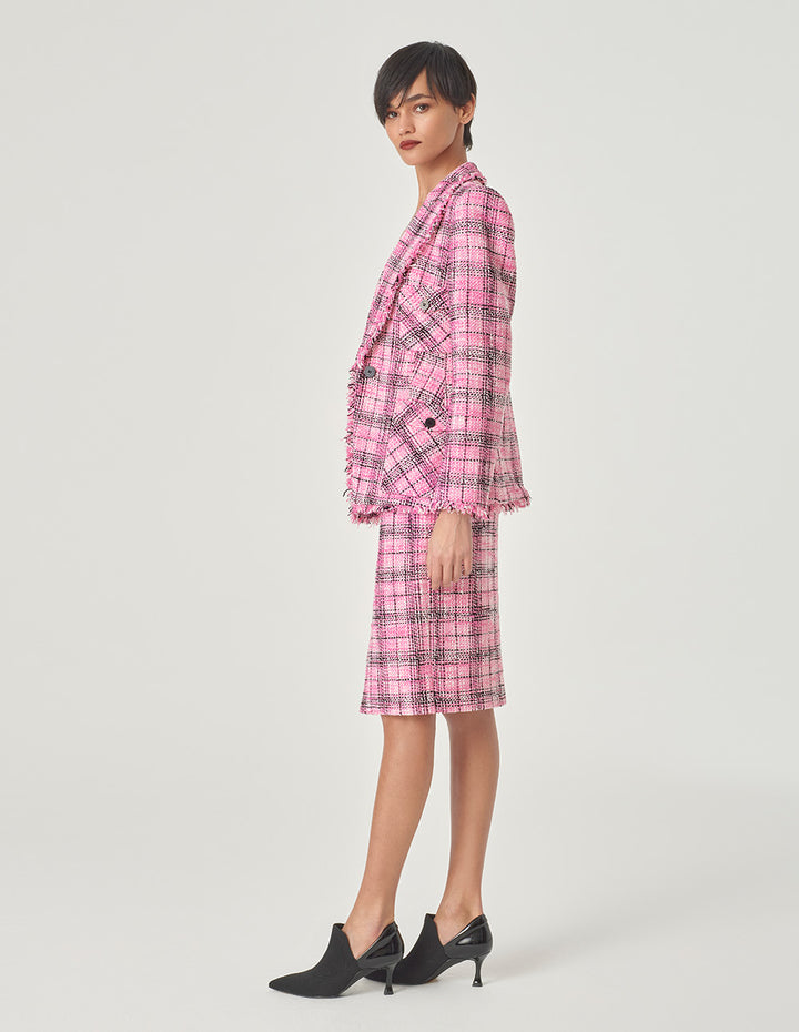 MARYLING Checked Tweed Blazer