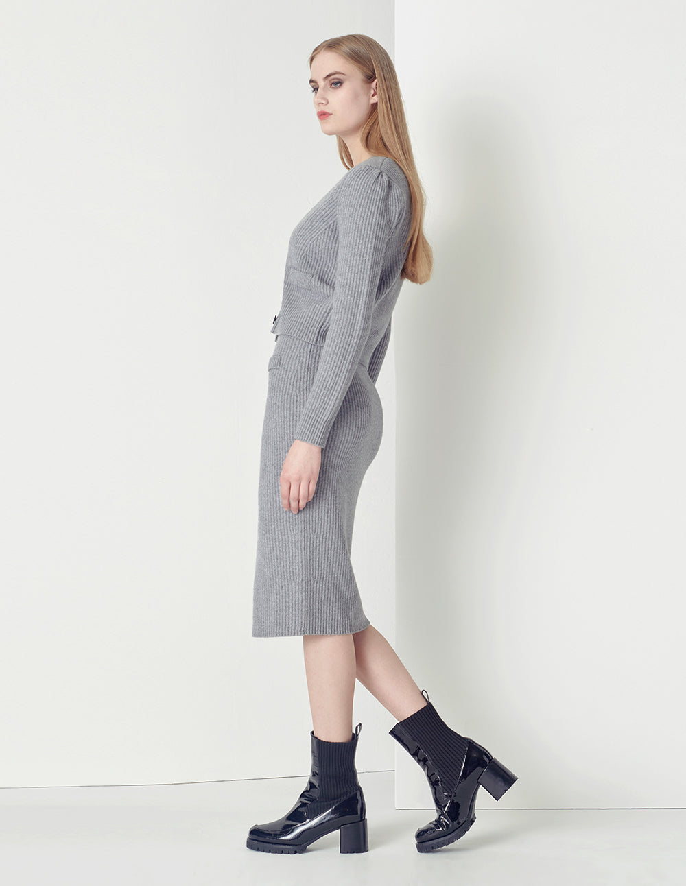 MARYLING Smoke Gray knitted skirt
