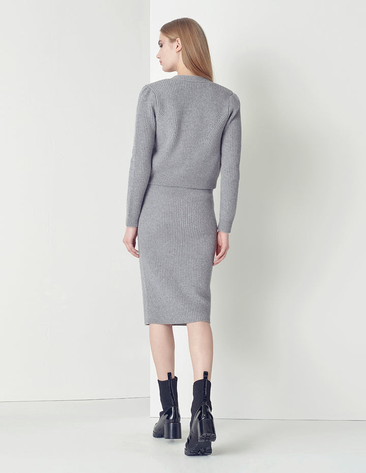 MARYLING Smoke Gray knitted skirt