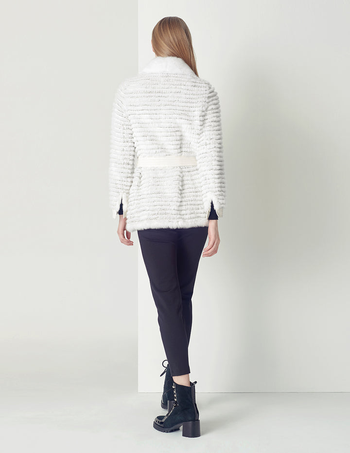 MARYLING Luxury White Panel Tweed Jacket