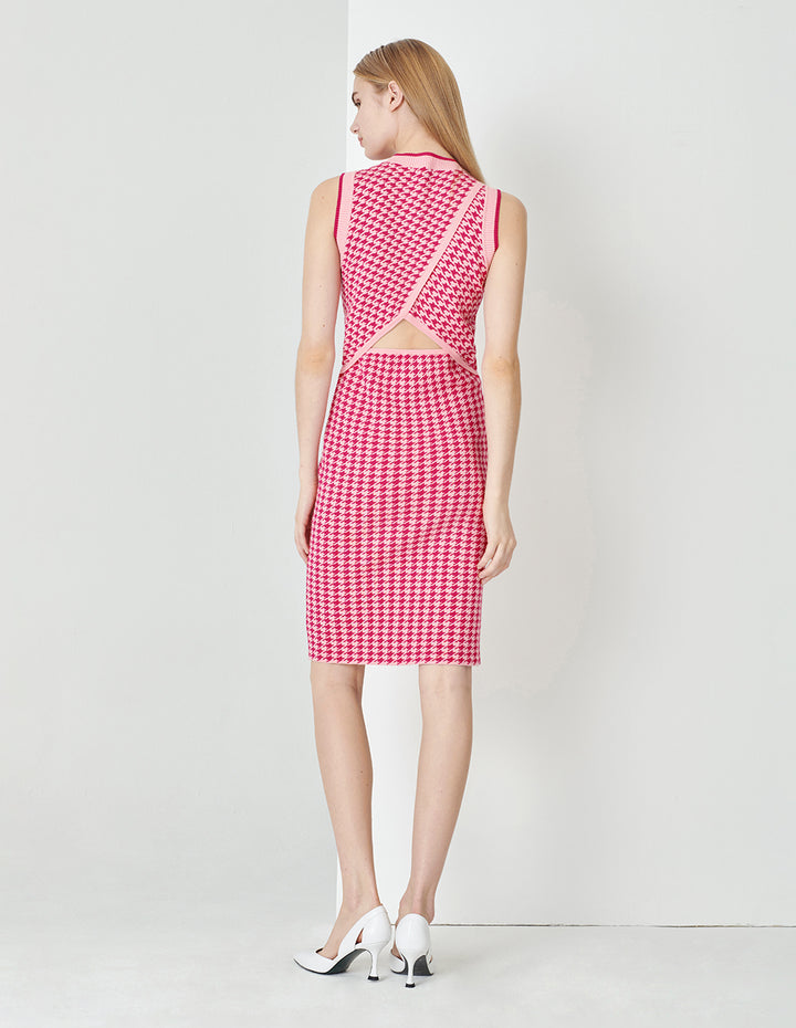 MARYLING Berry Check Knit Dress