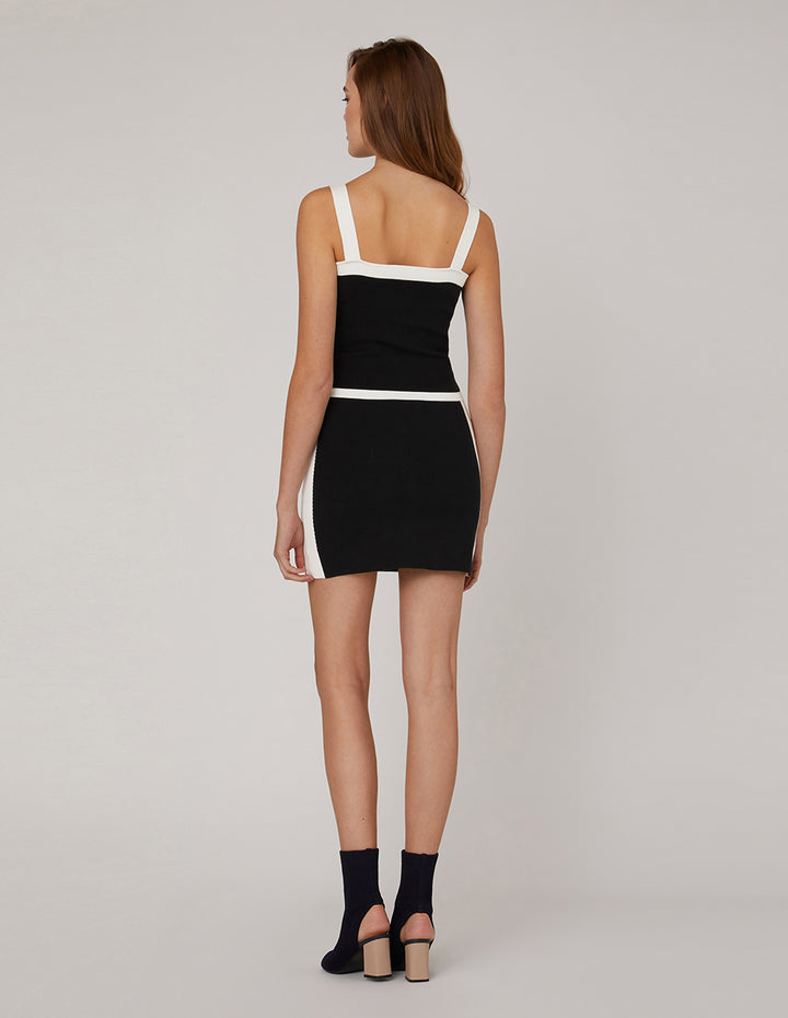 MARYLING Contrasted Colour Knitted MINI Skirt