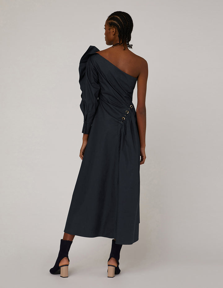 MARYLING Dark blue one-shoulder dress